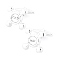 Hot & Cold Tap Cufflinks Black & White Novelty Cufflinks Clinks Australia