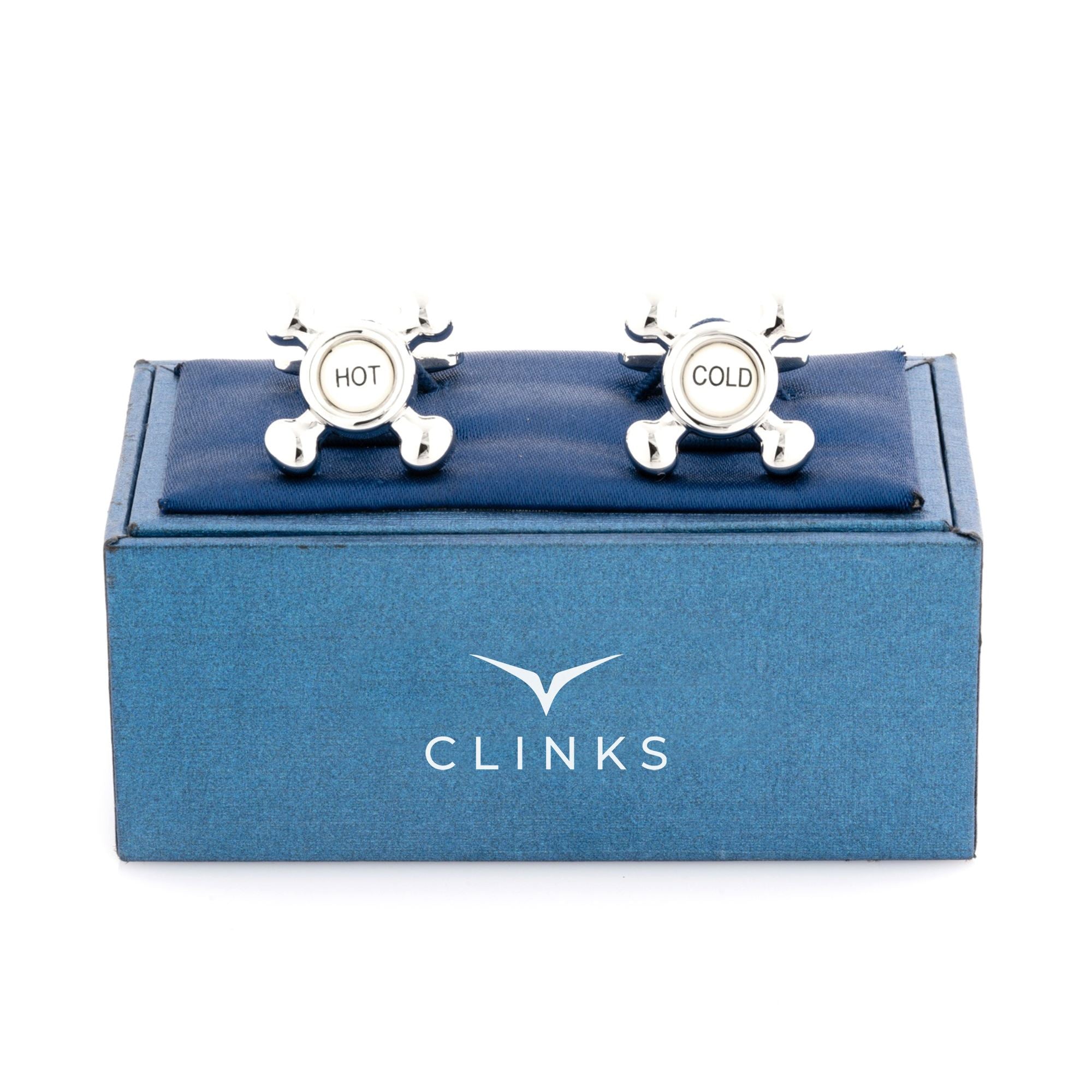 Hot & Cold Tap Cufflinks Black & White Novelty Cufflinks Clinks Australia 