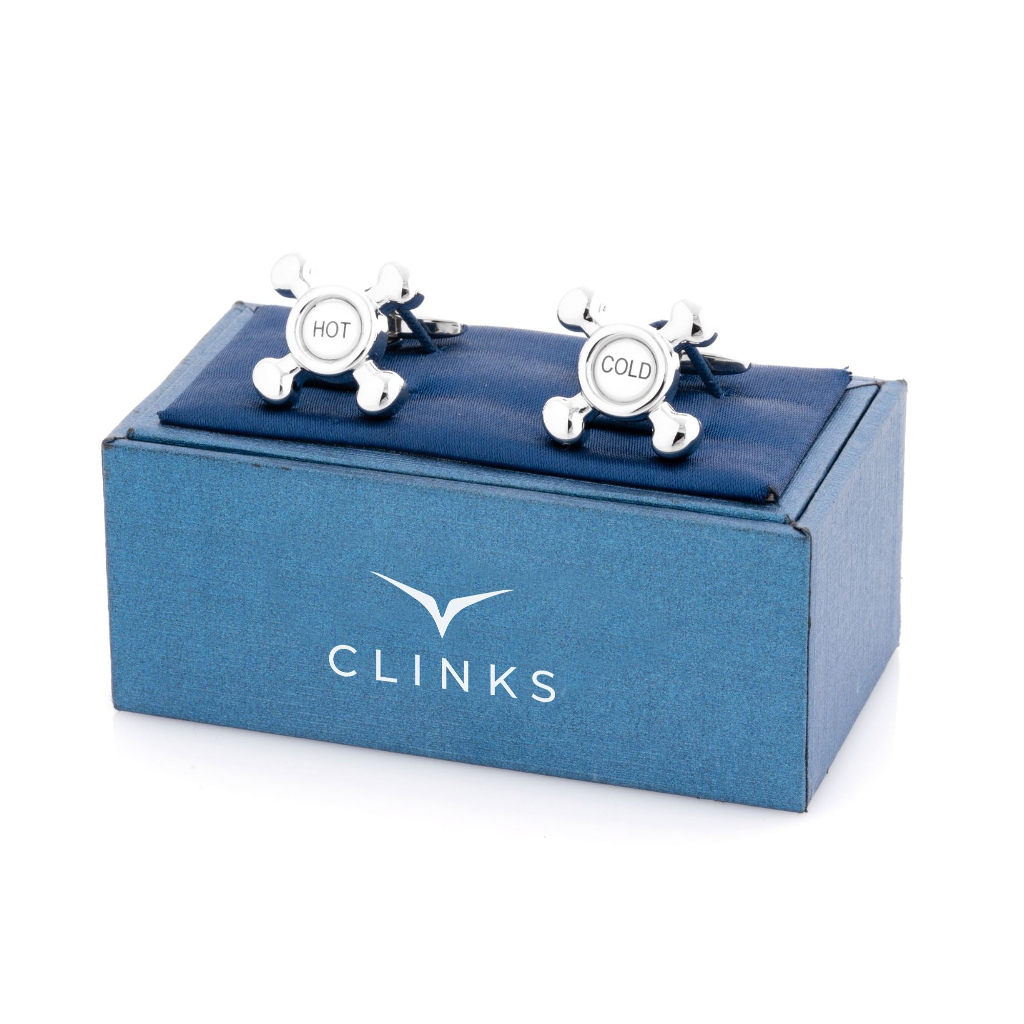Hot & Cold Tap Cufflinks Black & White Novelty Cufflinks Clinks Australia 