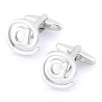 "You've Got Mail" Silver @ at Sign Cufflinks Novelty Cufflinks Clinks Australia