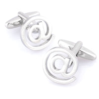 "You've Got Mail" Silver @ at Sign Cufflinks Novelty Cufflinks Clinks Australia