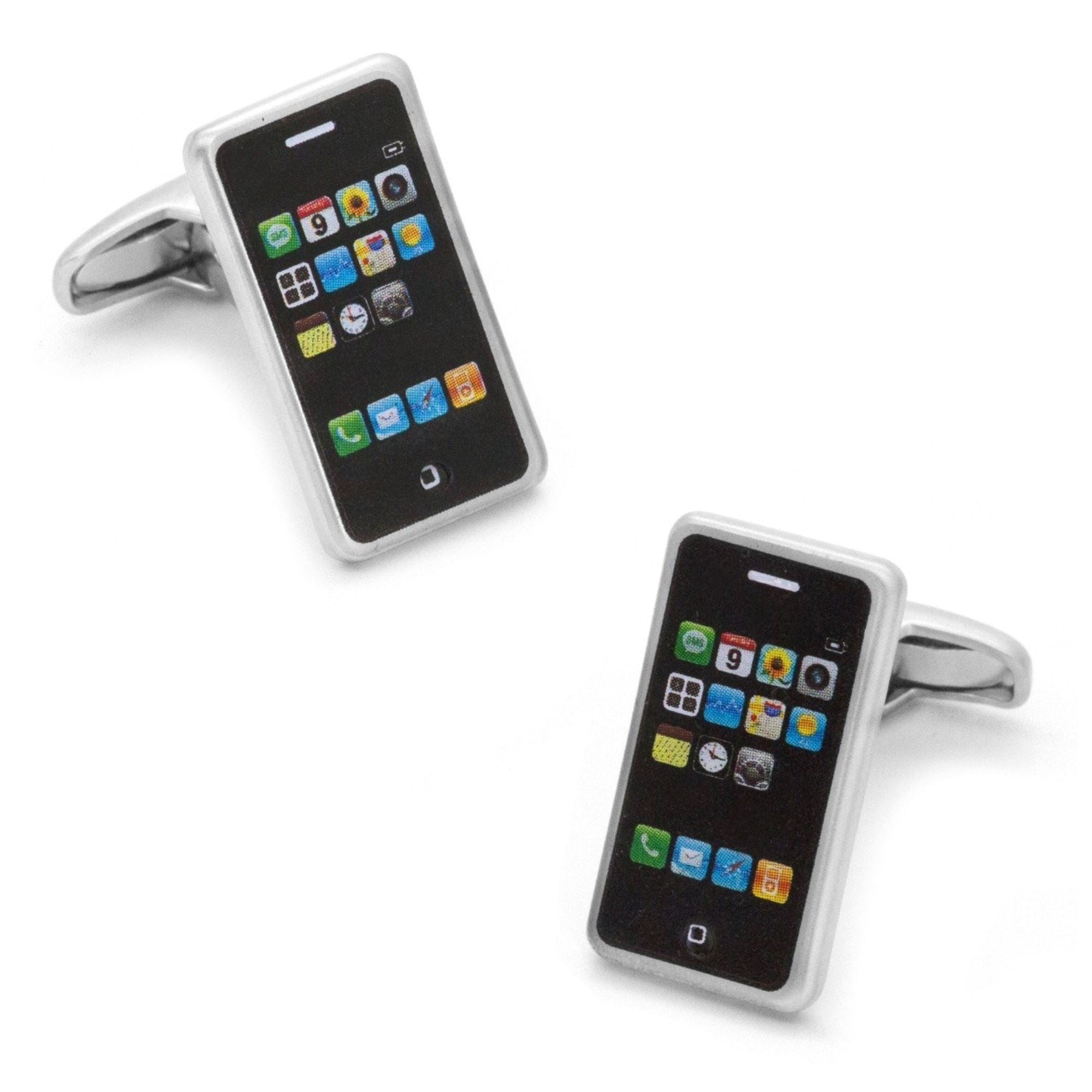 iPhone Mobile Phone Brushed Silver Cufflinks Novelty Cufflinks Clinks Australia iPhone Mobile Phone Brushed Silver Cufflinks 