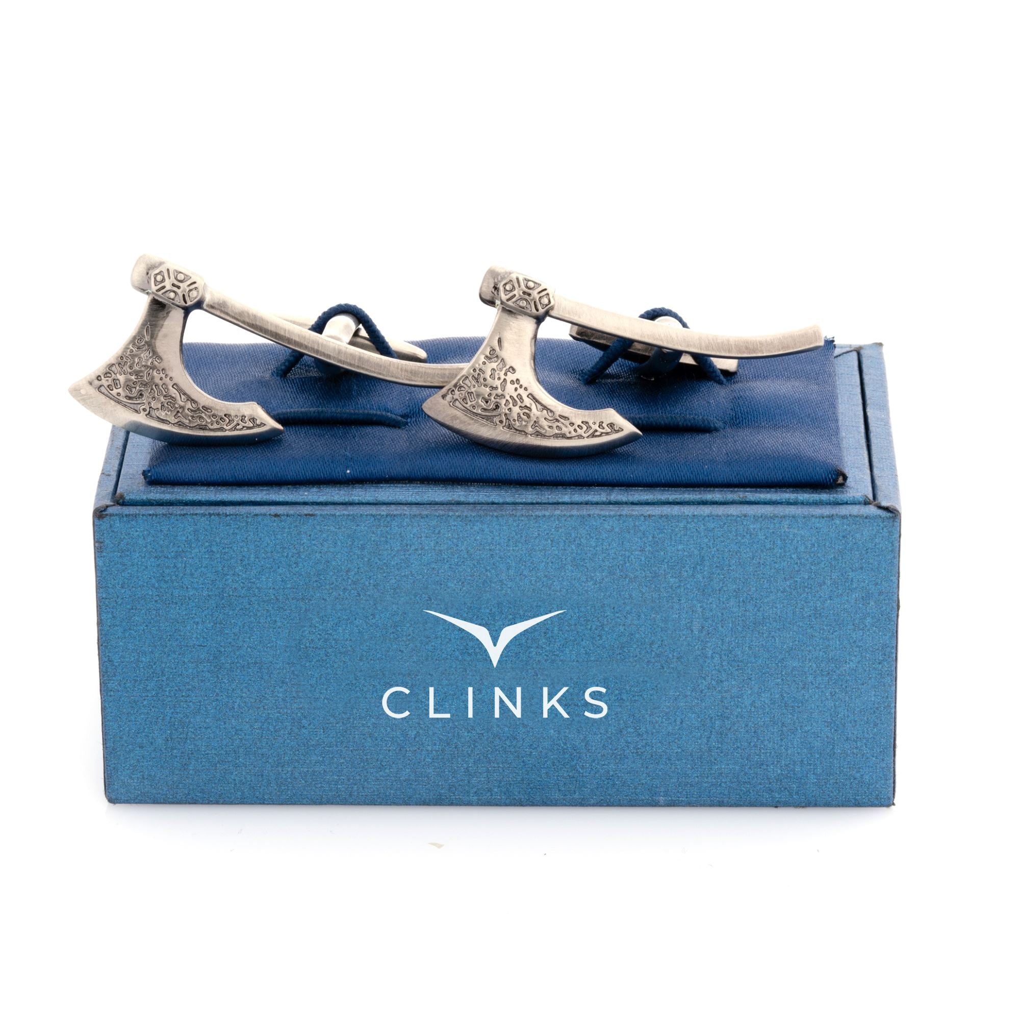 Medieval Axe Cufflinks in Burnished Silver Novelty Cufflinks Clinks Australia 