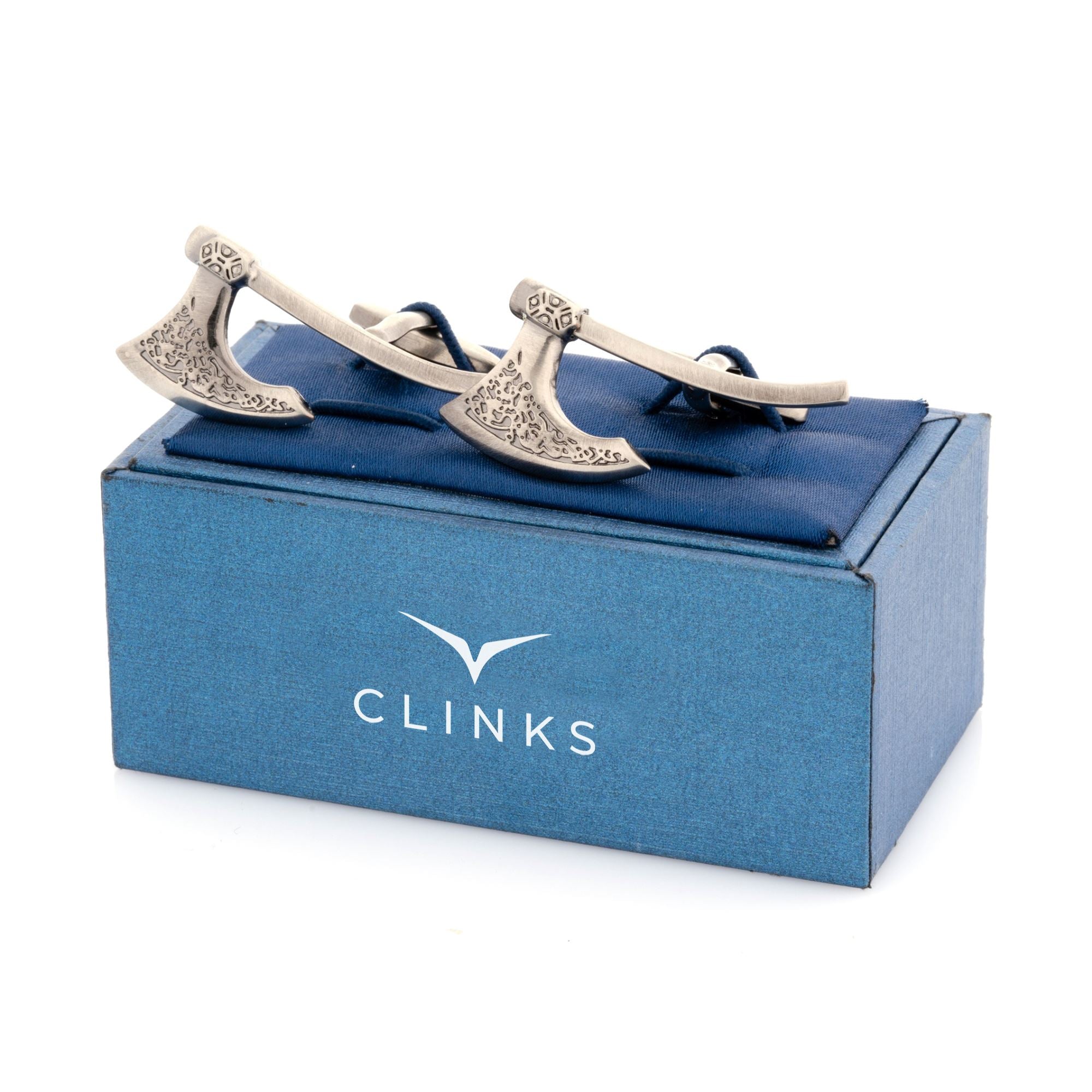 Medieval Axe Cufflinks in Burnished Silver Novelty Cufflinks Clinks Australia 