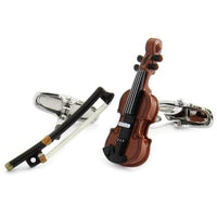 Colour Violin and Bow Cufflinks Novelty Cufflinks Clinks Australia