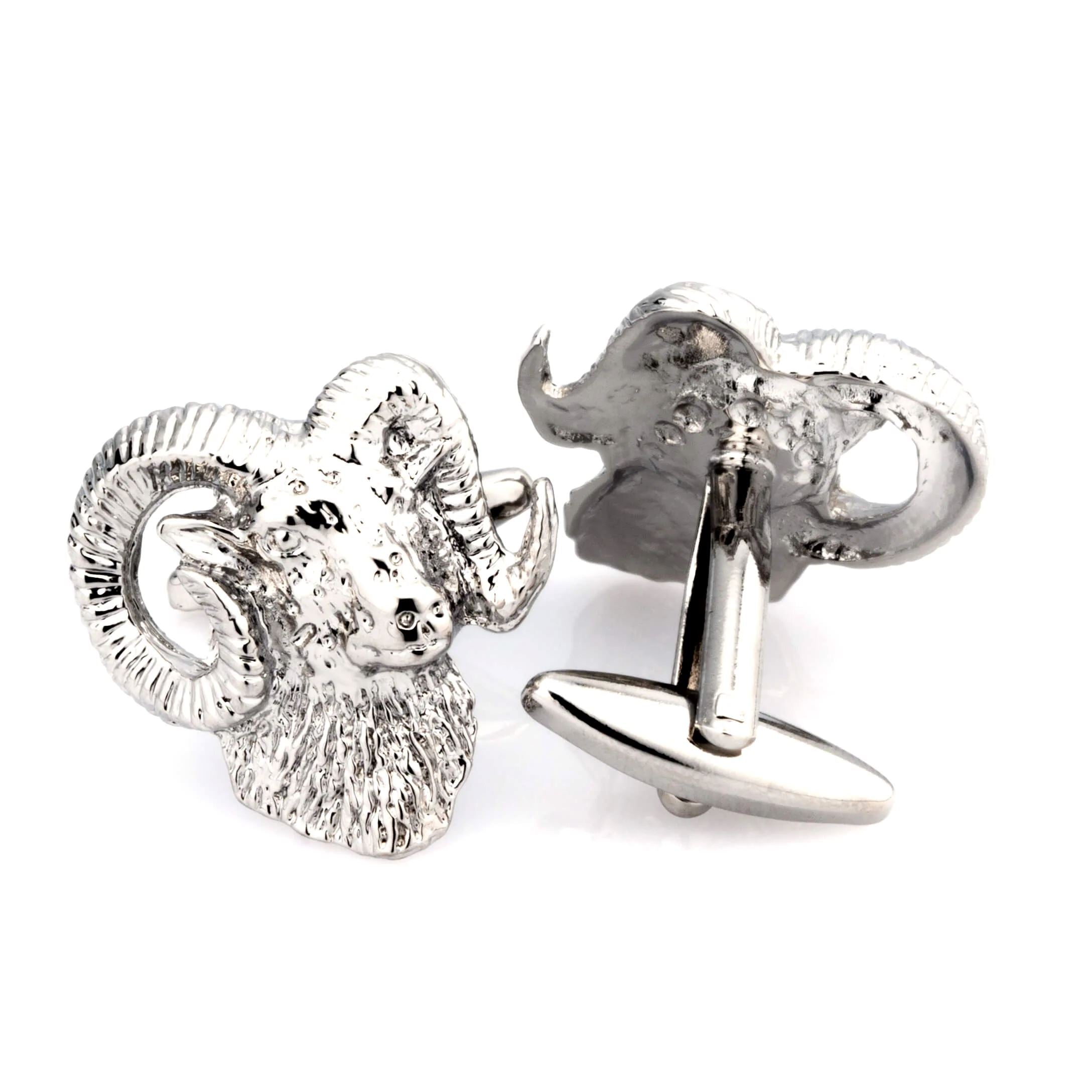 Silver Ram's Head Cufflinks Novelty Cufflinks Clinks Australia 