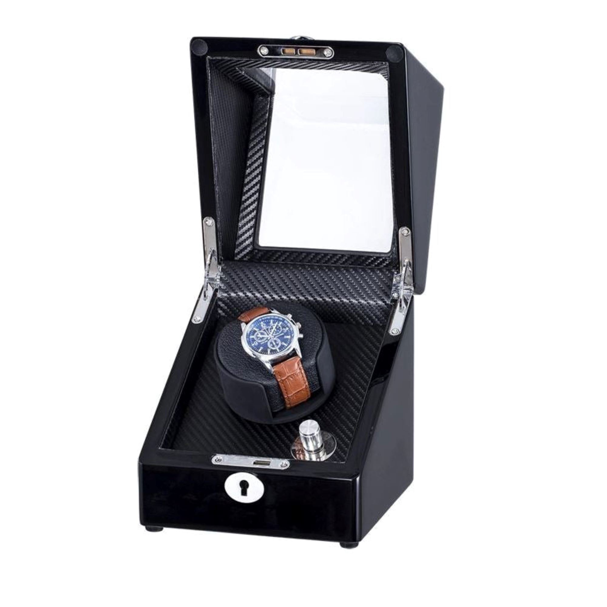 Waratah Watch Winder Box for 1 Watch in Black Watch Winder Boxes Clinks 