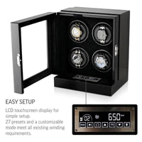 Sydney Watch Winder Box for 4 Watches in Black Watch Winder Boxes Clinks