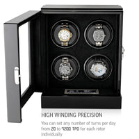 Sydney Watch Winder Box for 4 Watches in Black Watch Winder Boxes Clinks
