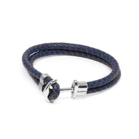Double Navy Blue Leather Anchor Bracelet Bracelet Clinks Australia