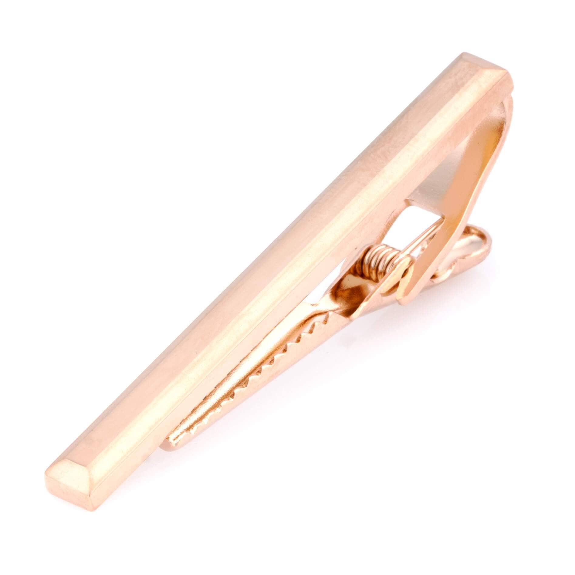 Bevelled Rose Gold Tie Clip Tie Bars Clinks Australia 