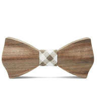 Dark Wood Check Fabric Adult Bow Tie Bow Ties Clinks Dark Wood Check Fabric Adult Bow Tie