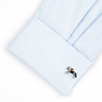 Racing Horses with Jockey (Colour) Cufflinks Novelty Cufflinks Clinks Australia