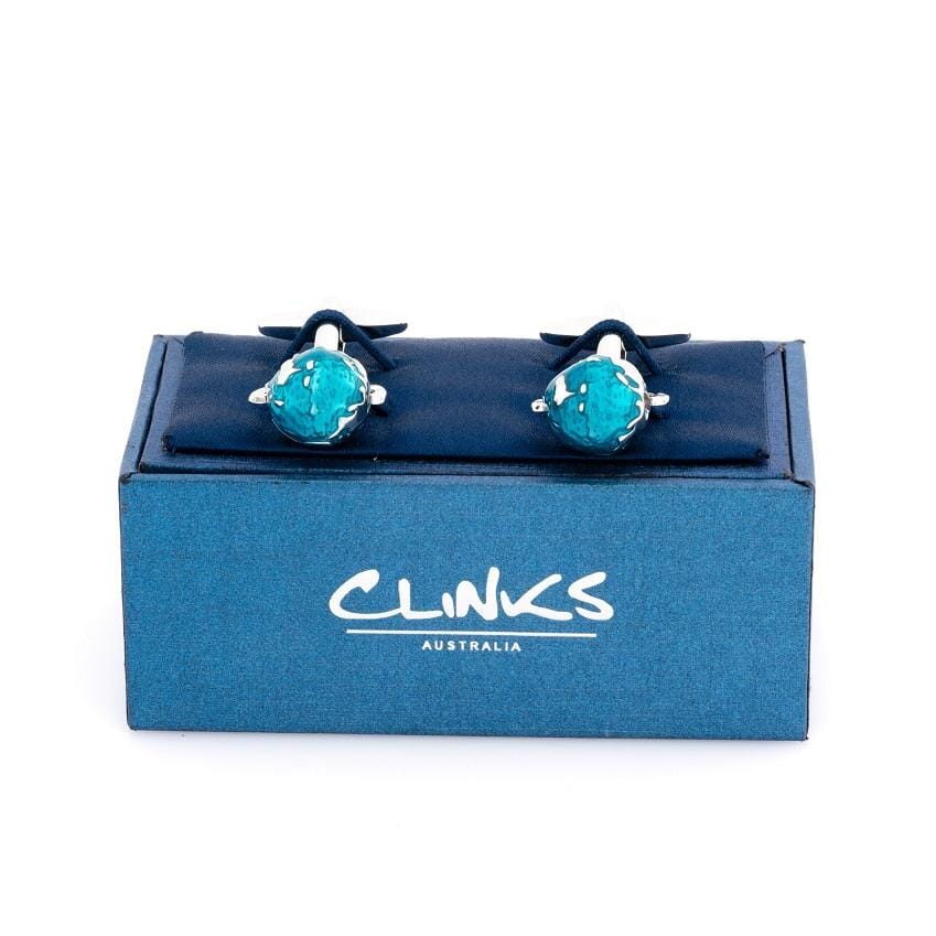 Blue Abstract Spinning Globe Cufflinks Novelty Cufflinks Clinks Australia 