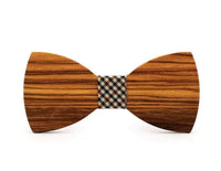 Zebra Wood Check Adult Bow Tie Bow Ties Clinks Australia