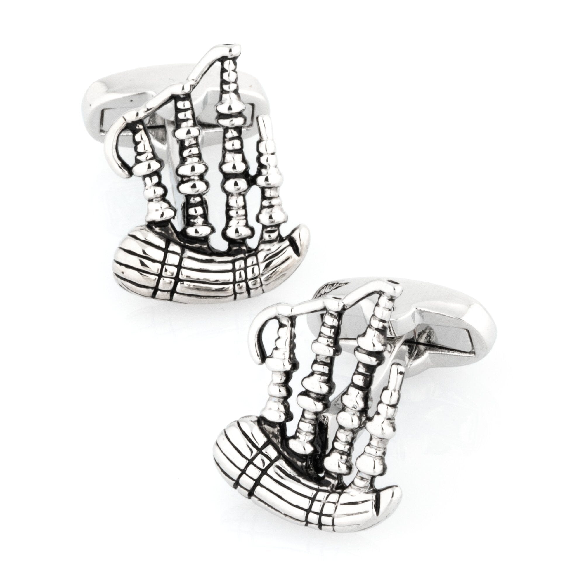 Scottish Bagpipe Cufflinks Silver Novelty Cufflinks Clinks Australia Scottish Bagpipe Cufflinks Silver 