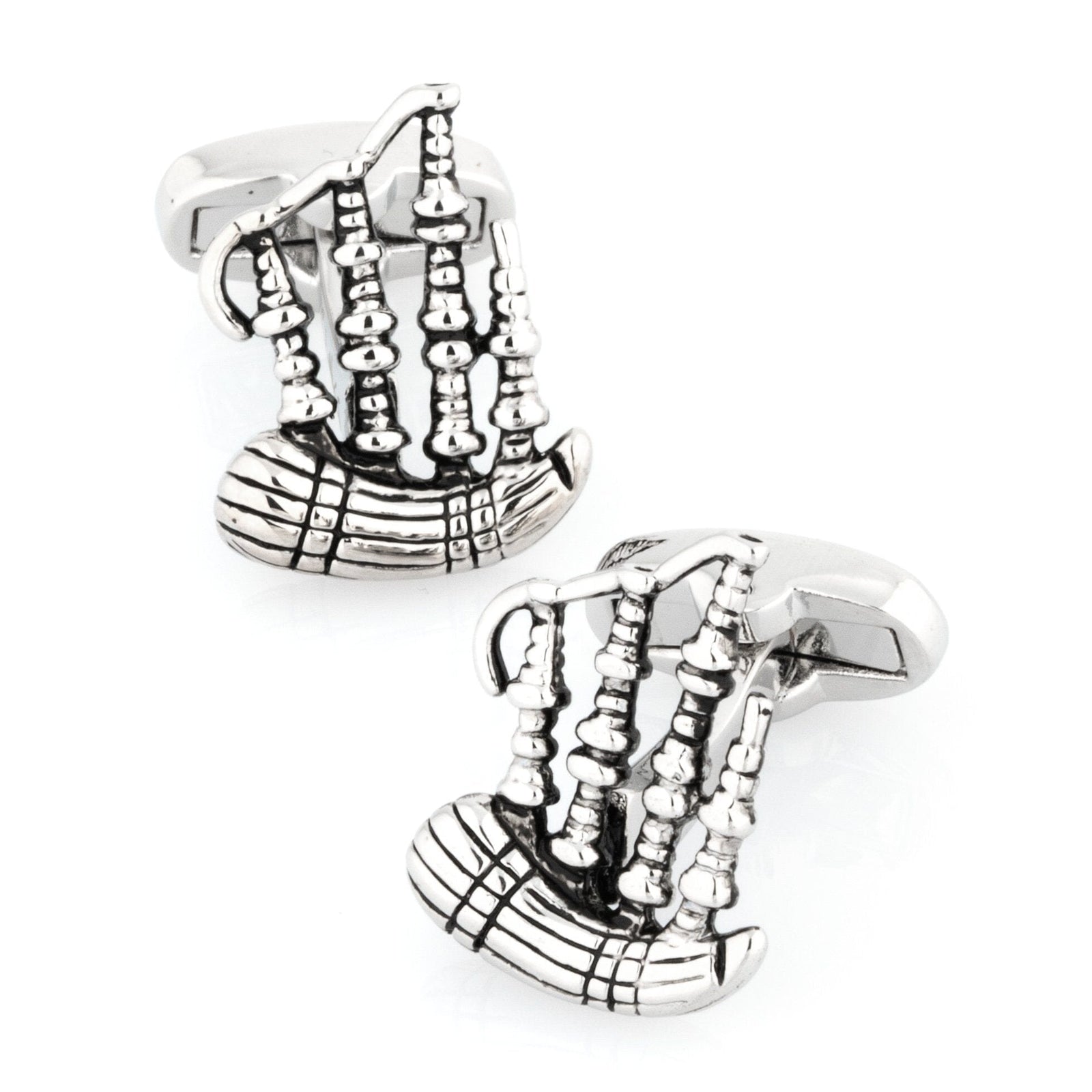 Scottish Bagpipe Cufflinks Silver Novelty Cufflinks Clinks Australia Scottish Bagpipe Cufflinks Silver 