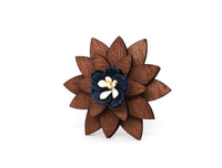 Wooden Star Blue Flower Lapel Pin Lapel Pin Clinks Wooden Star Blue Flower Lapel Pin