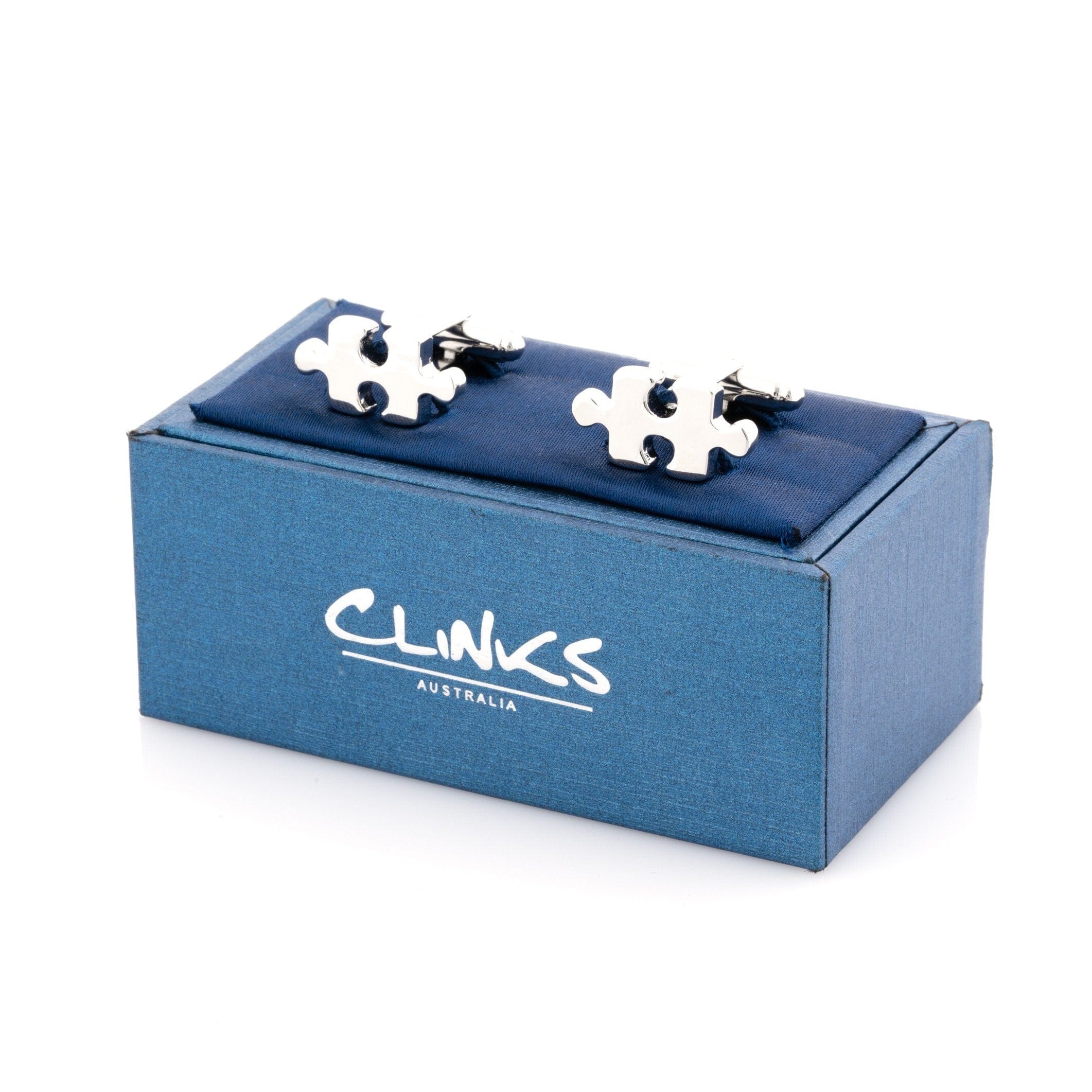Silver "Puzzle" Jigsaw Cufflinks Novelty Cufflinks Clinks Australia 