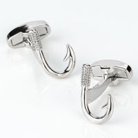 Silver Fishing Hook Cufflinks Novelty Cufflinks Clinks Australia Silver Fishing Hook Cufflinks