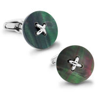 Black Mother of Pearl Button Cufflinks Classic & Modern Cufflinks Clinks Australia Black Mother of Pearl Button Cufflinks