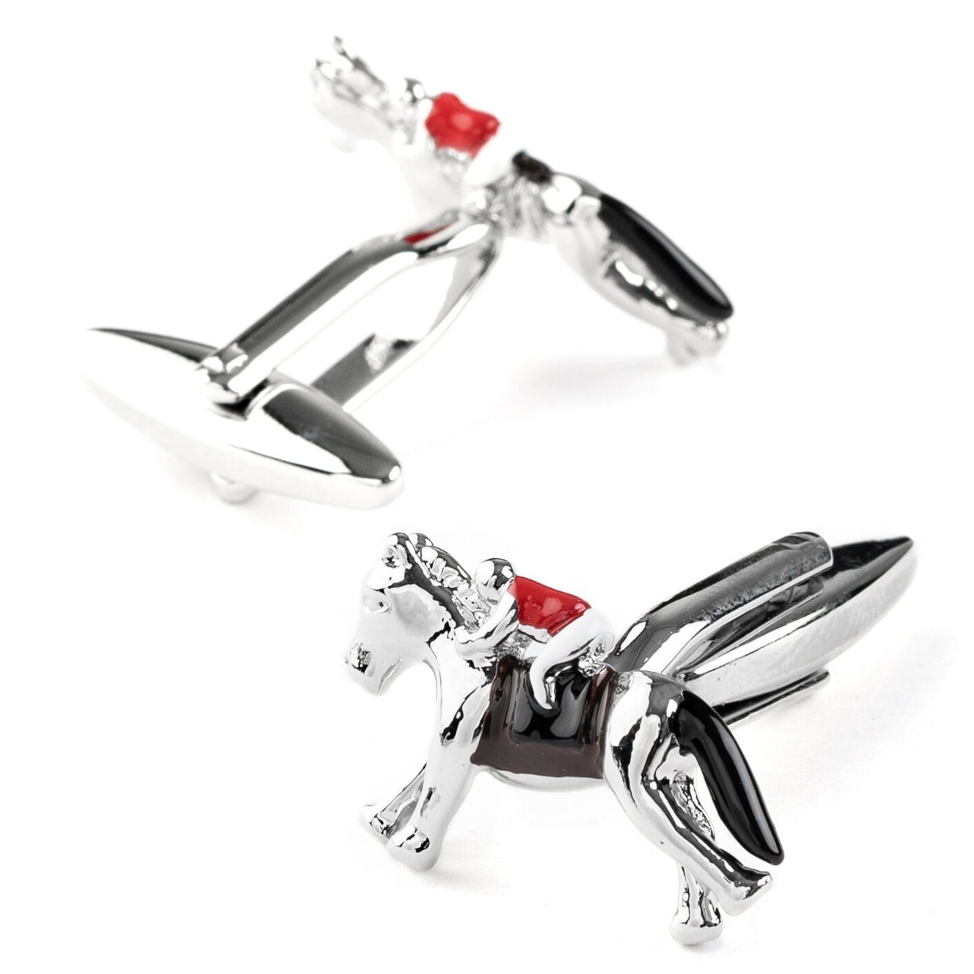Racing Horses with Jockey (Colour) Cufflinks Novelty Cufflinks Clinks Australia 
