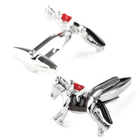 Racing Horses with Jockey (Colour) Cufflinks Novelty Cufflinks Clinks Australia