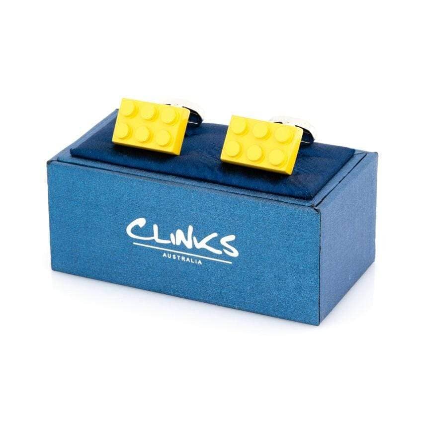 Yellow Building Block Cufflinks Novelty Cufflinks Clinks Australia 