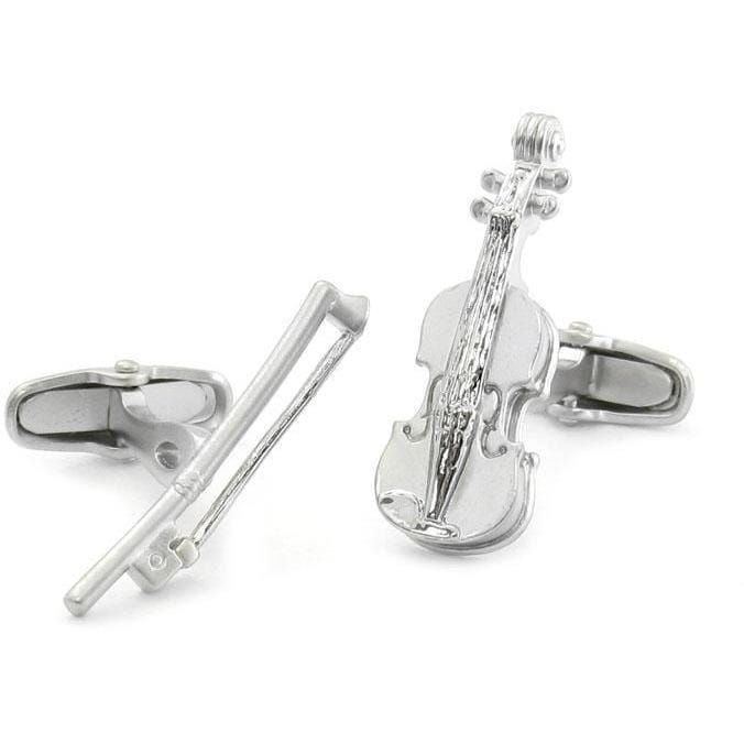 Silver Violin and Bow Cufflinks Novelty Cufflinks Clinks Australia Silver Violin and Bow Cufflinks 