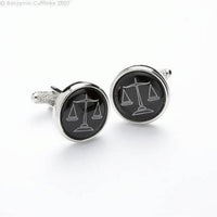 Scales of Justice (black) Cufflinks Novelty Cufflinks Clinks Australia Scales of Justice (black) Cufflinks