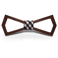 Dark Wood Outline Adult Bow Tie in Check Bow Ties Clinks Australia Dark Wood Outline Adult Bow Tie in Check