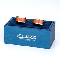 Sunset Orange Cateye Cufflinks Classic & Modern Cufflinks Clinks Australia