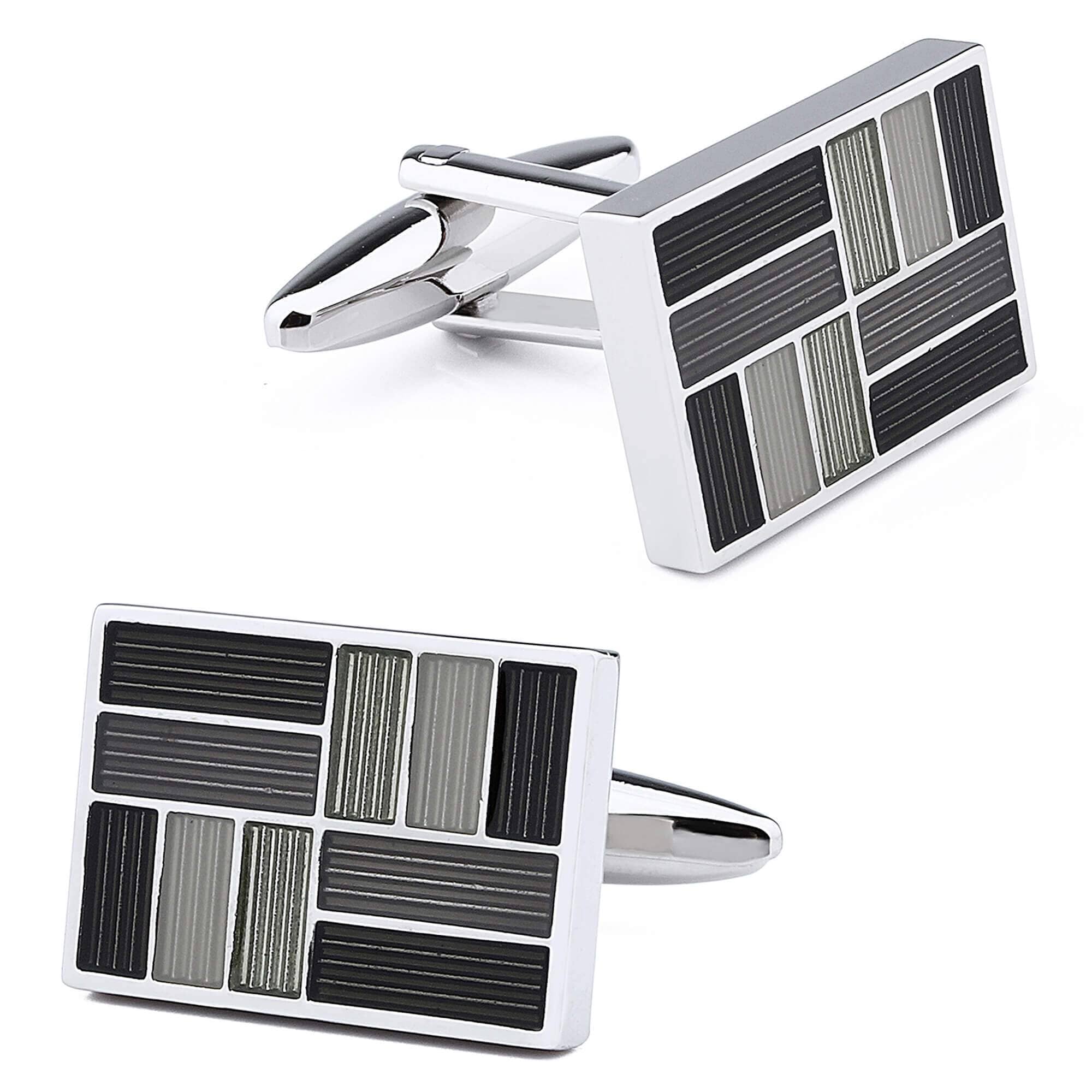 Shades of Black Enamel Cufflinks Classic & Modern Cufflinks Clinks Australia 
