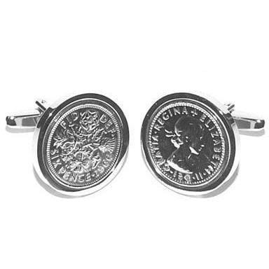 Real English Silver Sixpence Piece Cufflinks Novelty Cufflinks Clinks Australia 