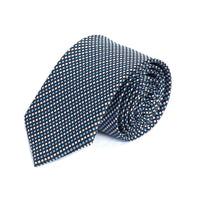 Silver, Black and Blue Weave MF Tie Ties Cuffed.com.au