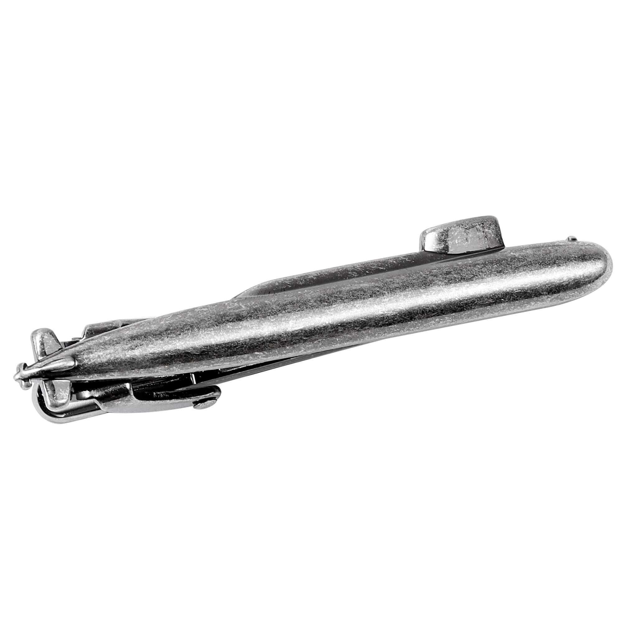 Submarine Tie Clip in Antique Silver Tie Bars Clinks Australia 