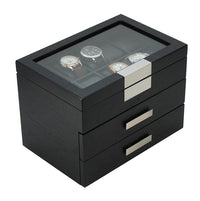 Black Wooden Watch Box for 30 watches Watch Boxes Clinks