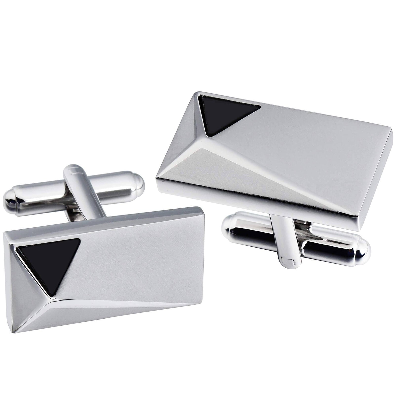 Silver Peak with Onyx Cufflinks Classic & Modern Cufflinks Clinks Australia 