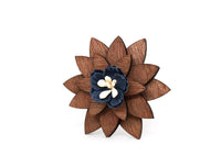 Wooden Star Blue Flower Lapel Pin Lapel Pin Clinks