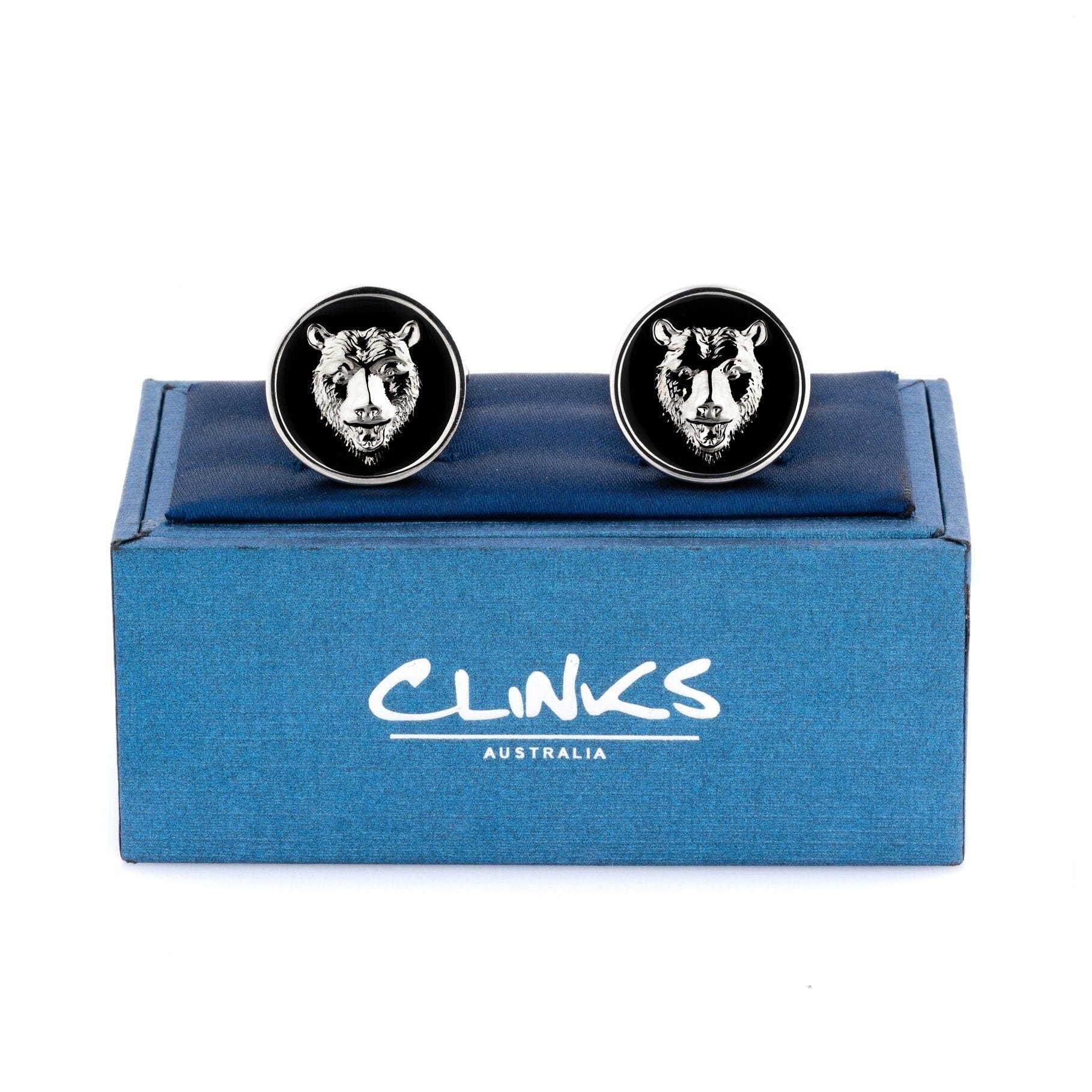 Bear Black Enamel Cufflinks Novelty Cufflinks Clinks Australia 