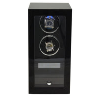 Yarra Duo Watch Winder for 2 + Drawer with Fingerprint Lock Watch Winder Boxes Clinks