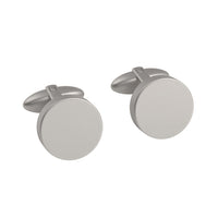 Brushed Silver Round Engravable Cufflinks Classic & Modern Cufflinks Clinks Australia Brushed Silver Round Engravable Cufflinks