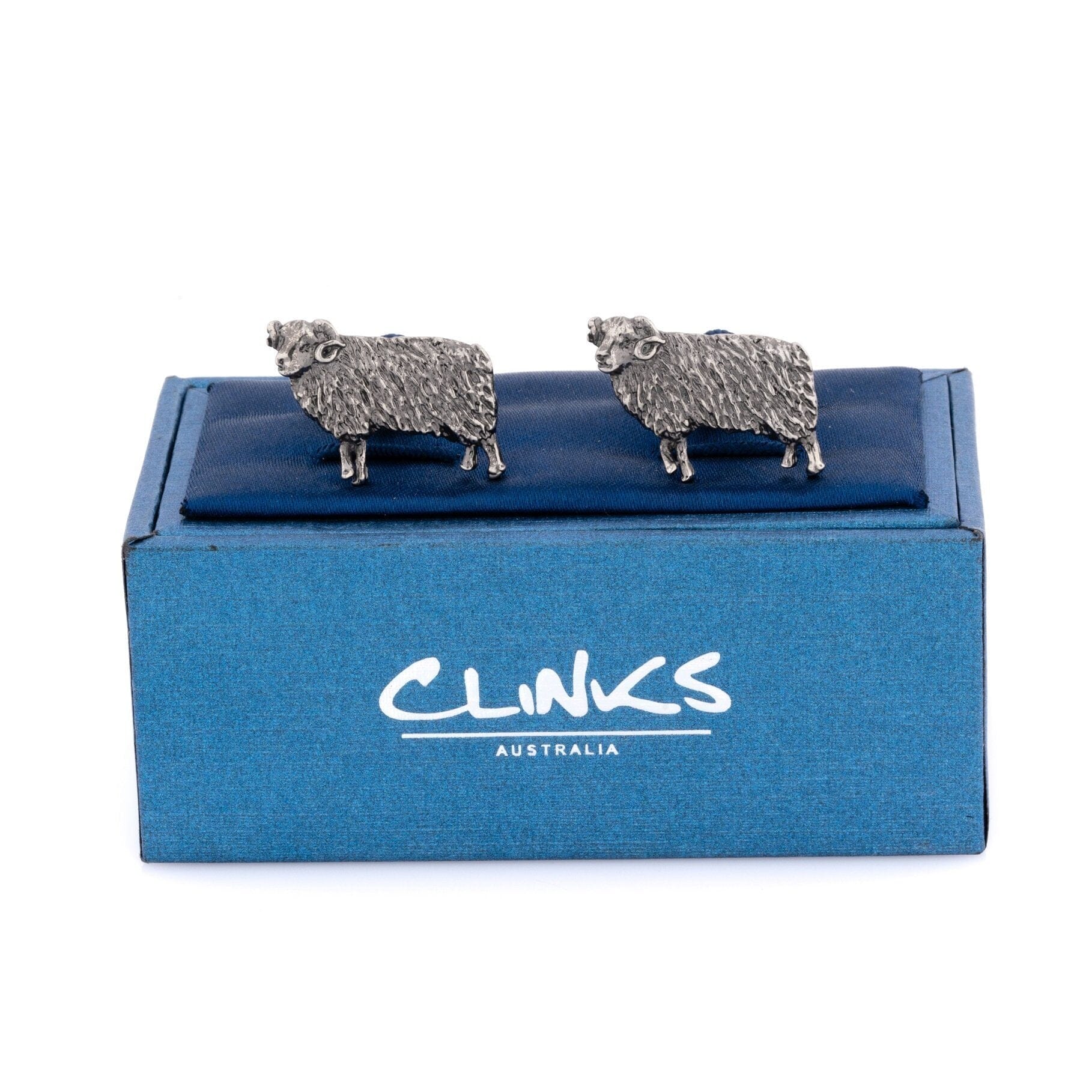 Ram Cufflinks in Antiqued Silver Novelty Cufflinks Clinks Australia 