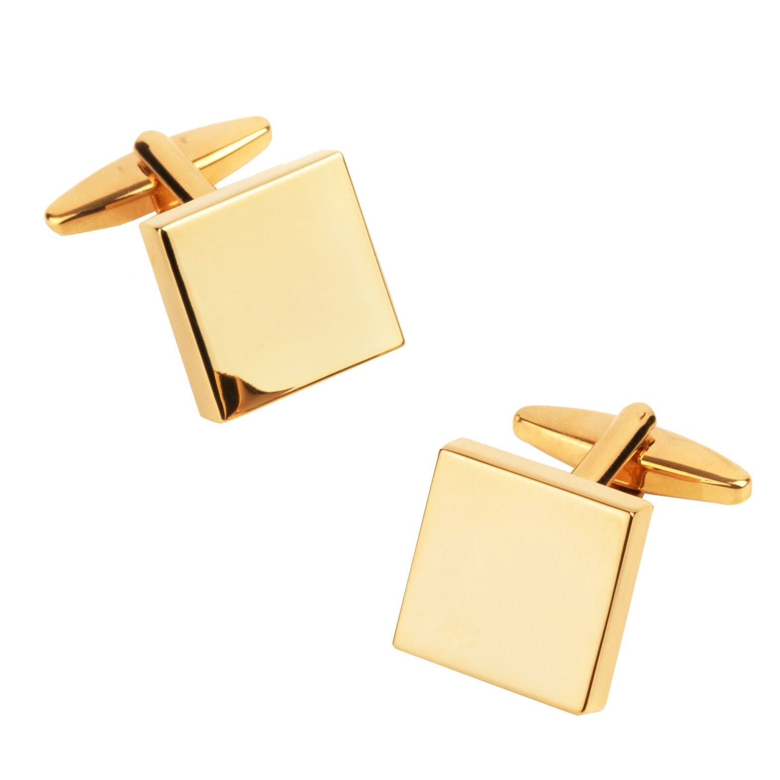Shiny Square Gold Cufflinks & Tie Bar Set Gift Set Clinks Australia 