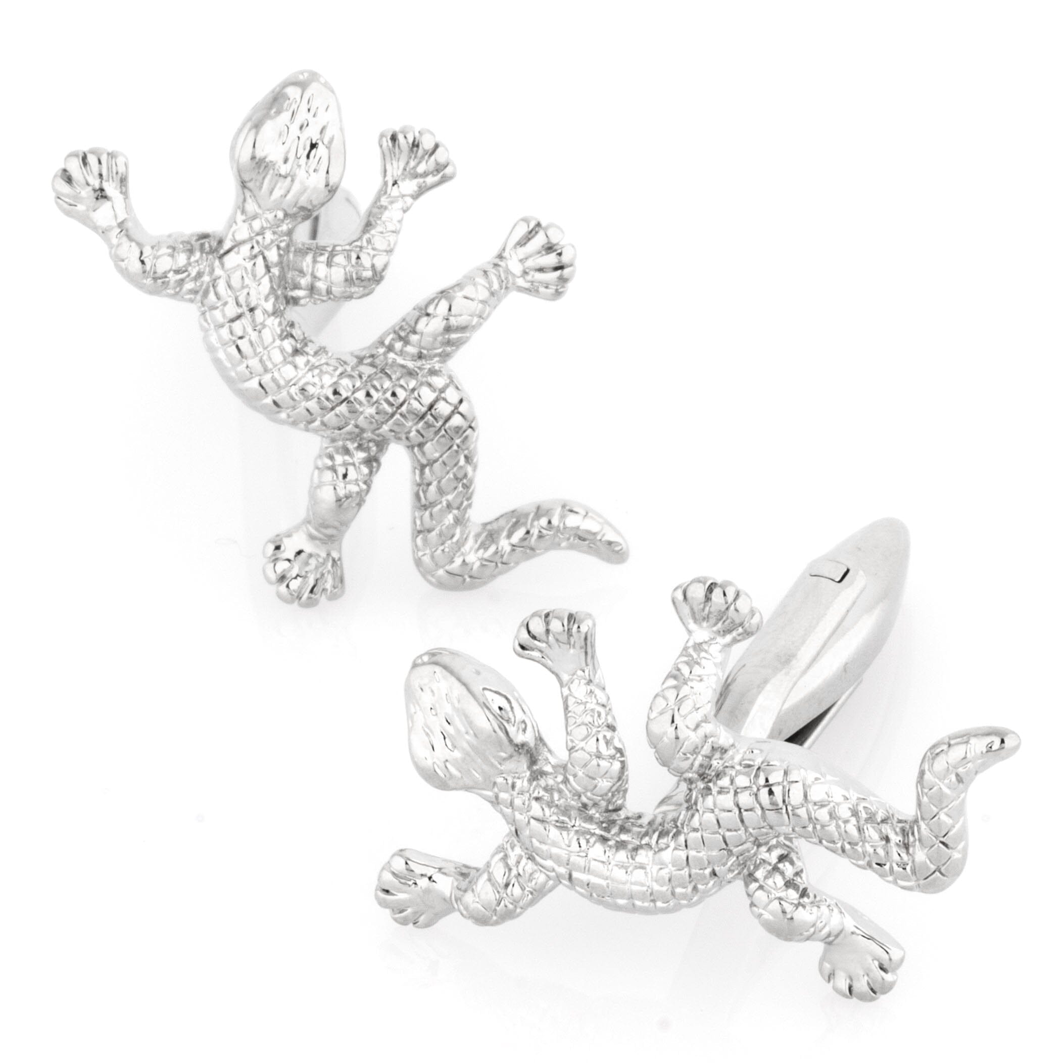 Silver Gecko Lizard Cufflinks Novelty Cufflinks Clinks Australia 