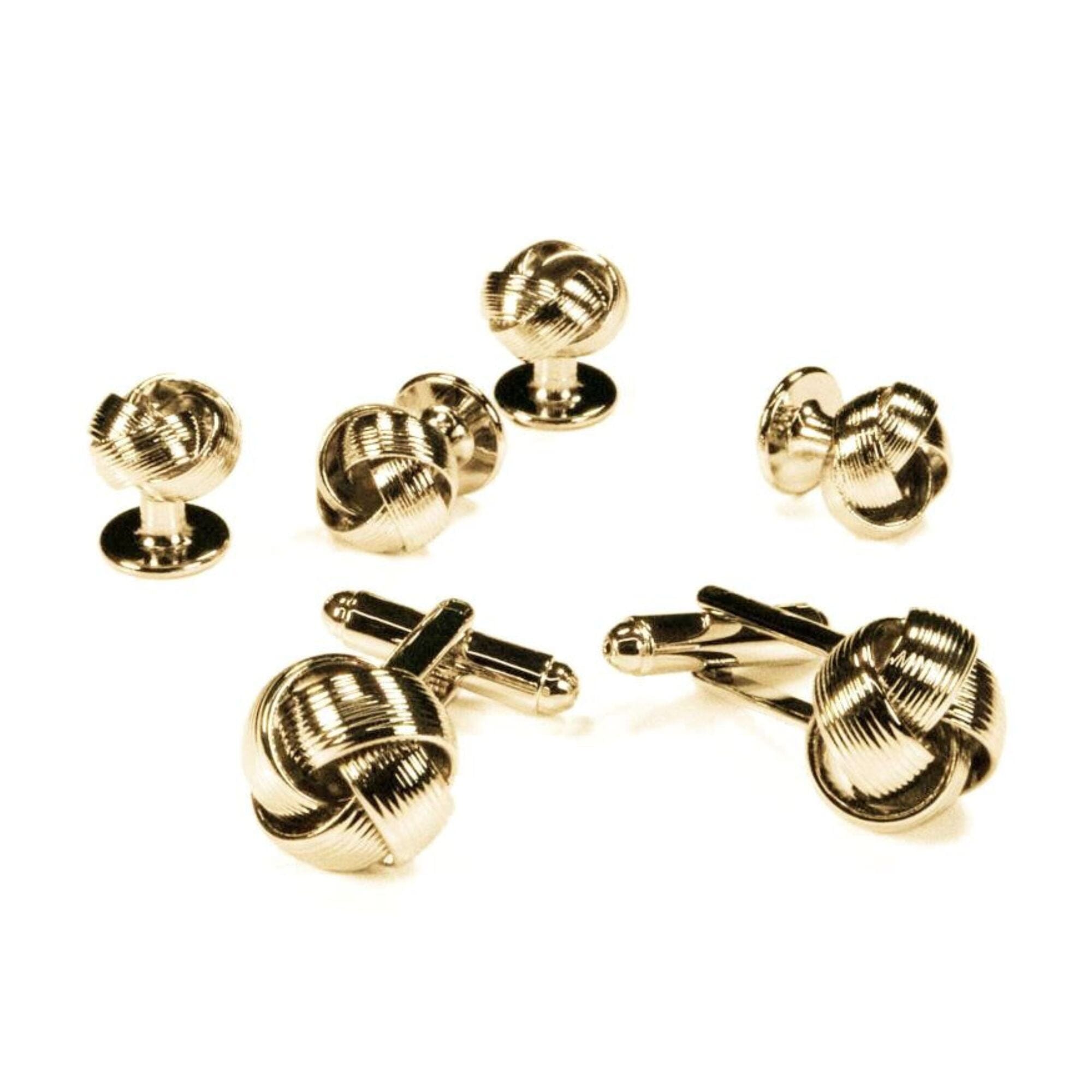 Gold Love knots Cufflinks and Stud Set Stud Sets Cristoforo Cardi Default 