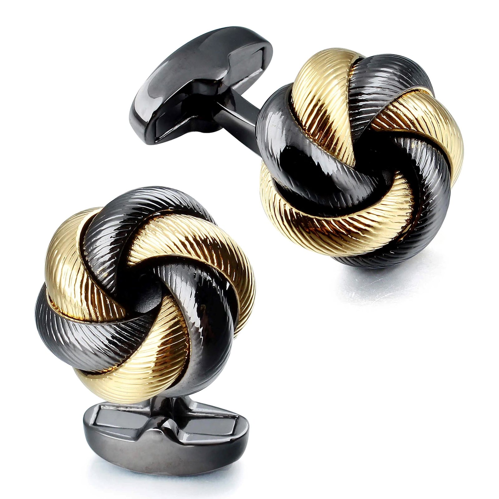 Gunmetal with Gold Knots Cufflinks Classic & Modern Cufflinks Clinks Australia 