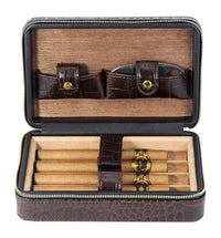 Dark Brown Cigar Humidor Leather Case for Cigars Cigar Boxes Clinks