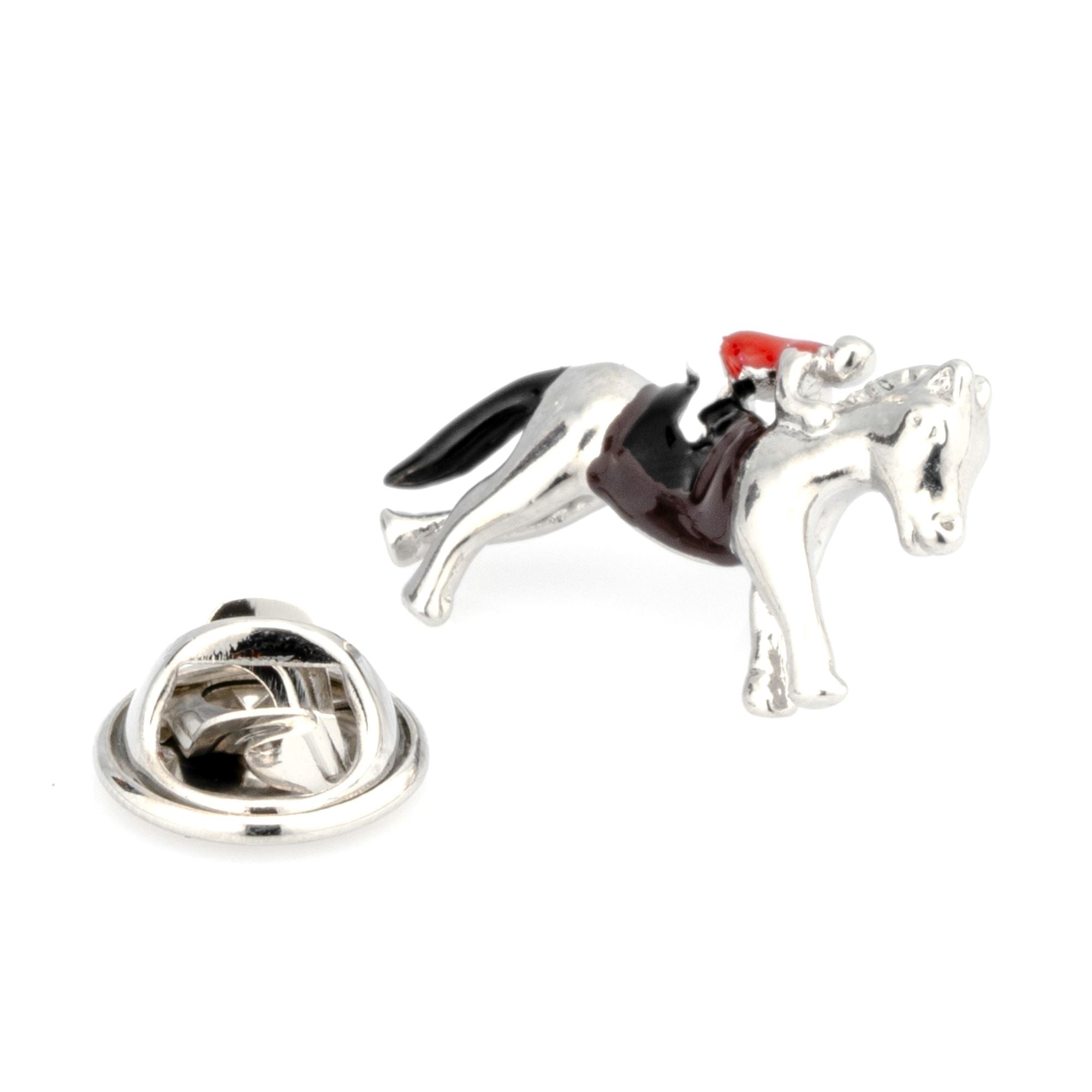 Horse and Jockey Lapel Pin Colour Lapel Pin Clinks Default 