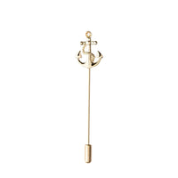 Anchor With Rope Lapel Stick Pin in Gold Lapel Pin Clinks